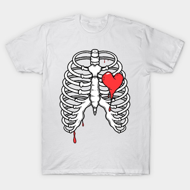 Heart And Bones T-Shirt by Mhaddie